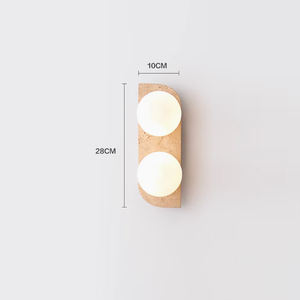 Wabi-Sabi双地球仪壁灯 | 简约E14双头壁灯 | 石材纹理圆形矩形壁灯 - Product Image 2