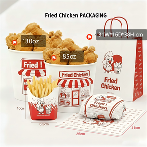 Ensemble d'emballages alimentaires en papier kraft avec poignée pour emporter, boîtes jetables pour hamburgers, frites, pizzas, gobelets, design de logo personnalisé - Product Image 6
