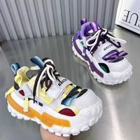 Baskets Chunky Y2K pour Femme à Semelle Géométrique, Plateforme Renforcée, Sangle Tactique et Fermeture Velcro, Style Dad Shoes