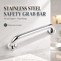 Barre d'appui murale robuste en acier inoxydable à diamètres multiples pour toilettes, salle de bain, escalier, balcon, extérieur