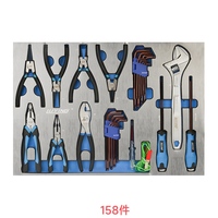 Ensemble d'outils de 158 pièces + chariot à outils à 7 tiroirs, chariot à outils compact avec roues pour la maison, le garage, l'atelier, garantie de 3 ans