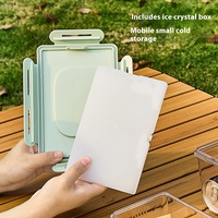 Boîte de conservation portable classique carrée pour réfrigérateur, qualité alimentaire, 1-3L, pour camping, pique-nique, cuisine, fruits, boîte à lunch