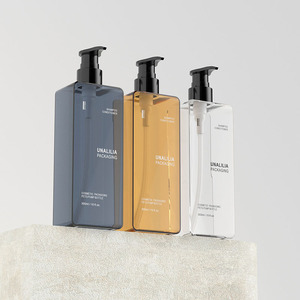 Chai nhựa PETG trong suốt hình chữ nhật 300ml 10oz có vòi bơm, dùng đựng dầu gội, dầu xả, bao bì mỹ phẩm tùy chỉnh - Product Image 5