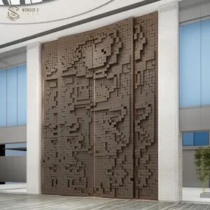 Wonders-escultura grande de metal de bronce, arte abstracto de pared, relif