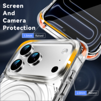 Coque de téléphone antichoc pour iPhone 18 Pro Max 17, transparente en TPU et PC, avec dos ondulé et protection des coins, prix d'usine en gros