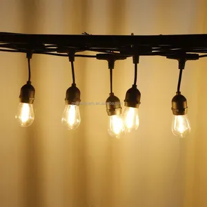 Guirlandes lumineuses LED pour ampoules S14, E27, 110, 220V, 10m, 20m, extérieur, avec prises pendantes, éclairage de jardin, Patio