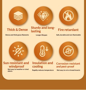 Prix de gros Toiture en chaume <span class=keywords><strong>synthétique</strong></span> imperméable de haute qualité, ignifuge, pour cours, maisons d'hôtes et parasols de plage - Product Image 4