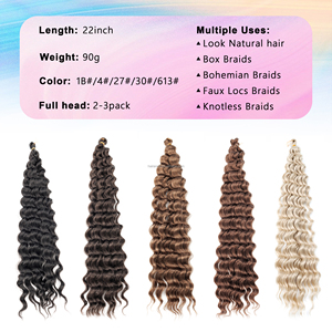 Extensiones sintético de cabello rizado de giro profundo de 22 pulgadas #30, mechones de cabello sintético, mezcla de cabello sintético americano para peinados bohemios - Product Image 3