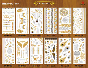 Adesivi per Tatuaggi Temporanei Personalizzati con Foglia d'Oro, Adesivi Metallici per Gioielli, Adesivi per Tatuaggi Temporanei con Motivi in Pizzo - Product Image 2