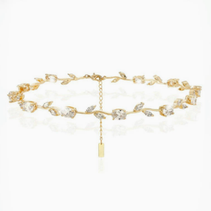 <span class=keywords><strong>Collana</strong></span> Girocollo con Foglie di <span class=keywords><strong>Tulipano</strong></span> e Zirconi Cubici per Donne, Gioiello Floreale da Sposa, Consegna Rapida - Product Image 4