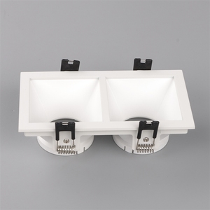 Carcasa de aluminio fundido a presión para downlight de doble cabezal cuadrado empotrado, kit de luces con portalámparas MR16 para el hogar - Product Image 3