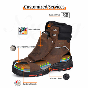 <span class=keywords><strong>Scarpe</strong></span> <span class=keywords><strong>Antinfortunistiche</strong></span> in Vera Pelle con Fodera in Rete, Punta Composita, Suola Intermedia, Resistenti agli Odori, Stivali Alti <span class=keywords><strong>per</strong></span> Uso in Fabbrica Primavera/Inverno - Product Image 3