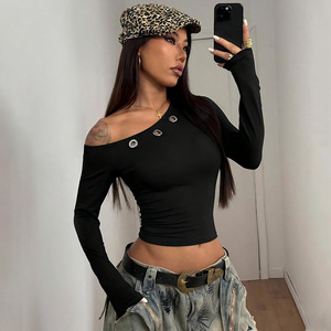 FS11401A Nuova Collezione Abbigliamento <span class=keywords><strong>Donna</strong></span> 2026 T-Shirt Streetwear a Maniche Lunghe - Product Image 4