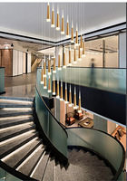 Décoration de maison de luxe, luminaire LED décoratif moderne, lustre, éclairage d'escalier en spirale pour bureau