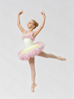Gaun Tutu Pelangi Anak-anak Tanpa Lengan Kostum Tari Panggung Profesional Leotard Pertunjukan Balerina dalam Bahan Spandex/Nylon