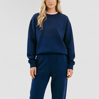 Survêtement pull-over décontracté d'hiver pour femme, grande taille, en coton imprimé color block, col rond, épais et écologique