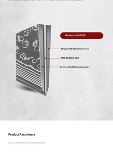 <span class=keywords><strong>Couteau</strong></span> de Chef Professionnel Forgé en Acier Damas <span class=keywords><strong>Japonais</strong></span> 67 couches de 8-9,9 pouces, Tranchant, pour Steak, Ambidextre, Traditionnel - Product Image 5