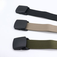 Ceinture tactique pour hommes, 3.2cm, 3.8cm, tissage noir, sangle en Nylon, vente en gros