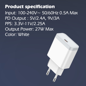 LDNIO Q122 ที่ชาร์จพกพาแบบ Type-C กำลังไฟ 27W รองรับการชาร์จเร็ว ปลั๊ก EU ได้รับการรับรองมาตรฐาน CE รองรับ PD 3.0 สำหรับโทรศัพท์มือถือ พร้อมโลโก้แบบกำหนดเองได้ - Product Image 5