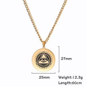 Collana con Ciondolo Occhio Onniveggente, Gioiello dell'Occhio della Provvidenza in Acciaio Inossidabile, Gioielleria Religiosa - Product Image 4