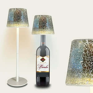Lampada da tavolo a mosaico fatta a mano moderna Rabat luci di vetro corpo in ferro per camere da letto lettura E14/E26 lampadina Base 220V energia elettrica - Product Image 1