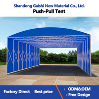 Structure de stockage logistique rétractable à membrane, personnalisable, résistante au vent et imperméable, à construction rapide