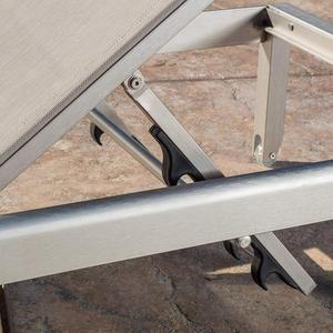 Lettino Prendisole Moderno da <span class=keywords><strong>Esterno</strong></span> in Alluminio Spazzolato con Rete Marrone, Ideale <span class=keywords><strong>per</strong></span> Giardino, Patio, Spiaggia e Terrazza - Il Più Venduto - Product Image 6