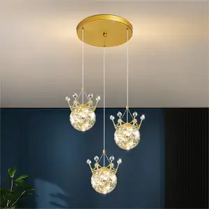 Exquisite full star children's room LED pendant light high quality bedroom dining room glass pendant lamp