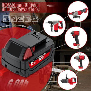 6.0Ah vervangende accu voor Milwaukee 18V accu, compatibel met Milwaukee <span class=keywords><strong>M</strong></span>-18S accu 48-11-1850 snoerloze elektrische gereedschappen - Product Image 2