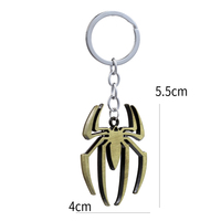 Porte-clés populaire Spider-Man en alliage de zinc, étanche, accessoires de voiture, merchandising de film d'Halloween, vente en gros du fabricant