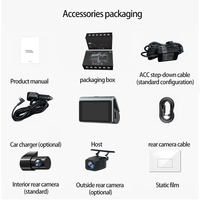 Caméra de rétroviseur de voiture à double objectif 4K+2K IPS, boîte noire de voiture, écran tactile, enregistreur vidéo avec vision nocturne, format H.264, portable