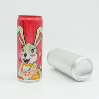 Vente en gros de canette de boisson eer en aluminium à impression ronde vide de qualité alimentaire et couvercle facile à ouvrir pour l'emballage de boisson gazeuse au jus de fruits