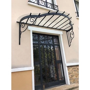 Pergola Classica in <span class=keywords><strong>Ferro</strong></span> Battuto su Misura con Tetto in <span class=keywords><strong>Vetro</strong></span> Temperato, Telaio Zincato a Caldo, Finitura Nera - Product Image 2