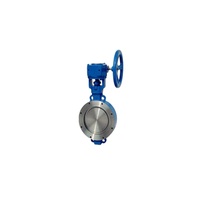 Vanne papillon concentrique en fonte ductile avec disque en acier inoxydable, commande manuelle, joint PTFE pour milieux eau, huile, gaz, pneumatique