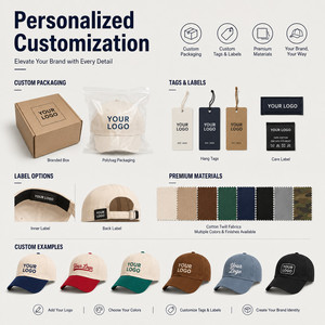 Custom Logo 6-Panel Baseball Cap Structured Fit Contrast Visor Premium Cotton Wholesale Adjustable <b>Sun</b> <b>Hat</b> Ivory Tan - Product Image 5