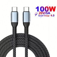 Kabel Data 480Mbps 1M 2M Laptop Ponsel Pengisian Cepat Kabel Nilon Tipe C 100W Micro USB C Kabel Nilon