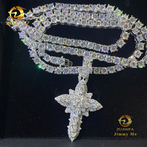 Joyería <span class=keywords><strong>de</strong></span> Moda <span class=keywords><strong>para</strong></span> <span class=keywords><strong>Hombre</strong></span> Color Oro Blanco <span class=keywords><strong>Colgante</strong></span> Estilo Hip Hop Plata S925 con Moissanita VVS1 en Corte Pera y Diamante Conjunto <span class=keywords><strong>de</strong></span> Collar con <span class=keywords><strong>Colgante</strong></span> <span class=keywords><strong>de</strong></span> <span class=keywords><strong>Cruz</strong></span> - Product Image 2