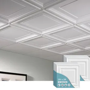 PVC effet bois pvc revêtement écologique panneaux de séparation interne salle de dessin marbre étanche douche plafond faux design bureau