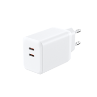 Adaptateur de voyage standard brésilien ROHS CE ANATEL 65W GaN Tech PD avec 2 ports USB-C, chargeur mural rapide pour smartphone