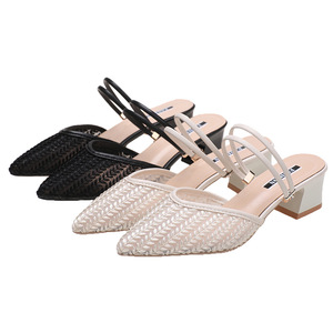 Factory New Summer Satin Bow Sandals Women After Empty Pointy Stiletto Heels Luxury Shoes Designer - Product Image 4