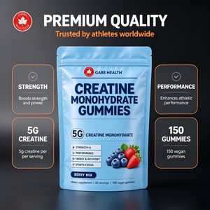 Gummies de Créatine Monohydrate OEM 5g, 150 Gummies Véganes Saveur Baies, 30 Doses, Force et Performance pour Athlètes de Gym, Marque Privée - Product Image 3