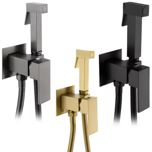 Vente <span class=keywords><strong>chaude</strong></span> en laiton jaune robinet de toilette à bidet mural pulvérisateur de douche à main avec robinets de bain et de douche à finition brossée - Product Image 6