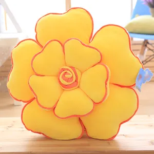 3D peluş oyuncak güzel gül çiçek şekli Festival hediye için kanepe yastığı dolgu yastık