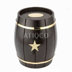 Best Selling Adult American Style Brass Inlay Cremation Urn Black Painted Wooden <b>Jar</b> with Unique Inlay for Funerals - Product Image 1