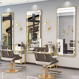 Muebles de Salón de Alta Calidad al por Mayor, Espejo de Aluminio para Peluquería, Espejo de Belleza para Salón de Belleza con Luces LED - Product Image 3