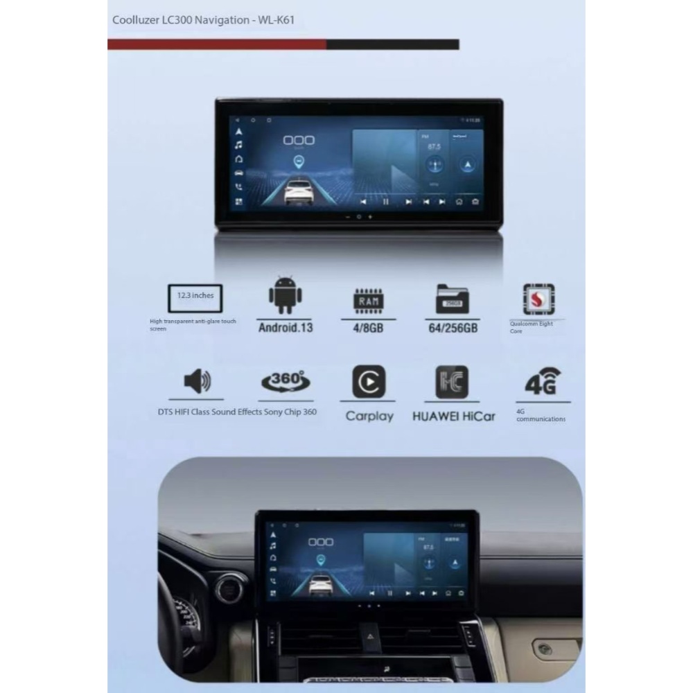 Fit for Toyota Land Cruiser LC300 Lexus LX600 Headrest Monitors