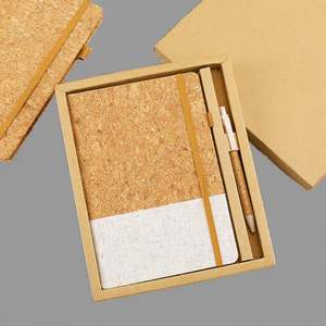 Carnet de notes A5 minimaliste de haute qualité, imprimé UV, design grain de liège épaissi, papier écologique, boucle pour stylo, personnalisable pour le bureau - Product Image 2