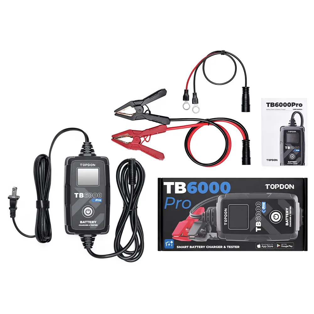 Portatile topdon smart TB6000 Pro acido al piombo litio 12v 24v automatico auto auto auto caricabatteria banca di alimentazione per auto