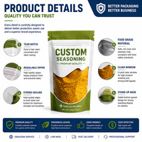 Sachets d'emballage mat personnalisés pour poudre de curry, qualité alimentaire, refermables, en plastique Mylar avec fermeture éclair, pour épices et assaisonnements, OEM