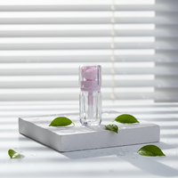 Tube de rouge à lèvres en plastique transparent avec capuchon à vis Rose Top, OEM, faible MOQ, logo personnalisé, contenant cosmétique vide pour la vente en gros